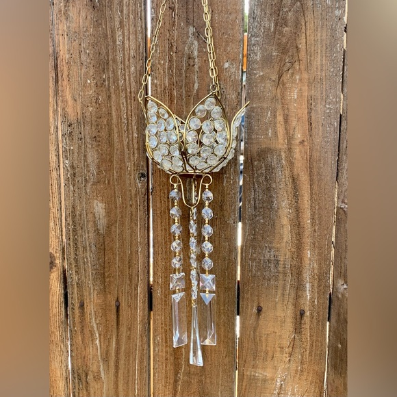 Lotus Crystal Chandelier Candle Holder Wind Chime Sun Catcher Mobile - Picture 8 of 11